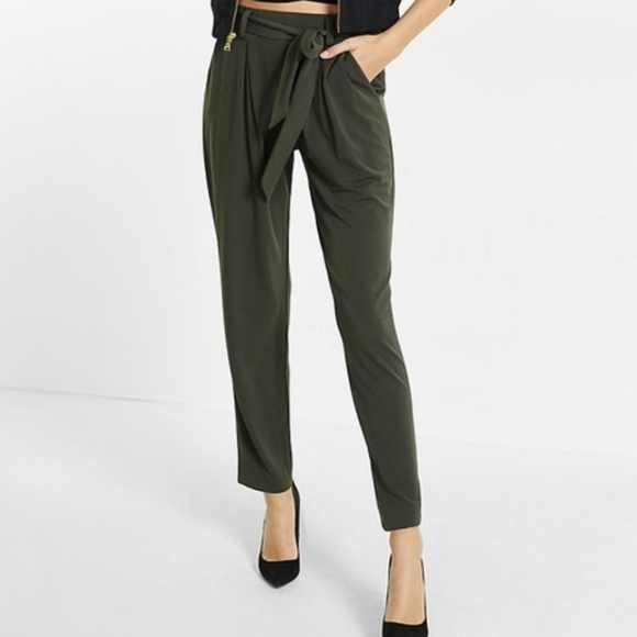 Express | Jersey Sash Waist Navy Dress Pant | Size XS - Picture 1 of 4